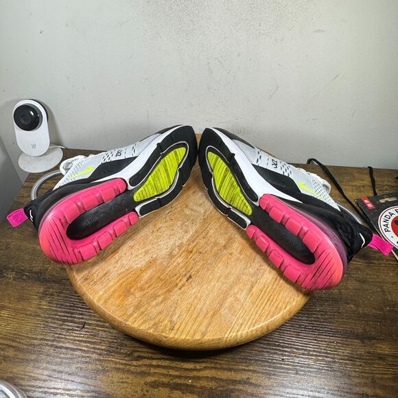 Nike Air Max 270 White Black Volt Laser Fuchsia 943345-102 Shoe Women's Size 7.5 - Picture 9 of 9